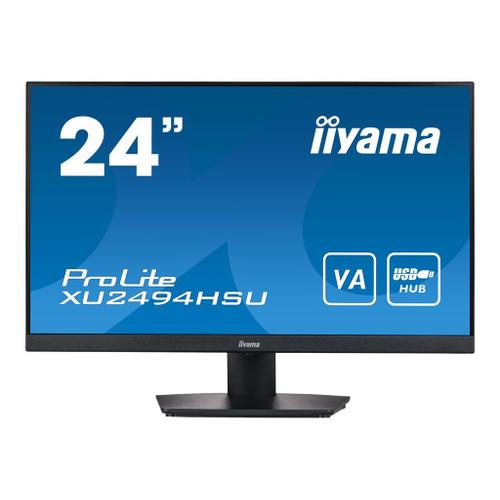 iiyama ProLite XU2494HSU-B2 - Écran LED - 24" (23.8" visualisable) - 1920 x 1080 Full HD (1080p) @ 75 Hz - VA - 250 cd/m² - 3000:1 - 4 ms - HDMI, DisplayPort - haut-parleurs - noir mat