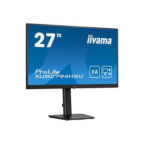 iiyama ProLite XUB2794HSU-B1 - Écran LED - 27" - 1920 x 1080 Full HD (1080p) @ 75 Hz - VA - 250 cd/m² - 3000:1 - 4 ms - HDMI, DisplayPort - haut-parleurs - noir mat