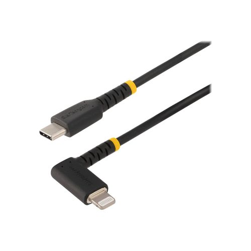 StarTech.com Câble USB-C vers Lightning de 1m, Cordon USB-C à Angle Droit - Câble Lightning - 24 pin USB-C mâle pour Lightning mâle - 1 m - noir