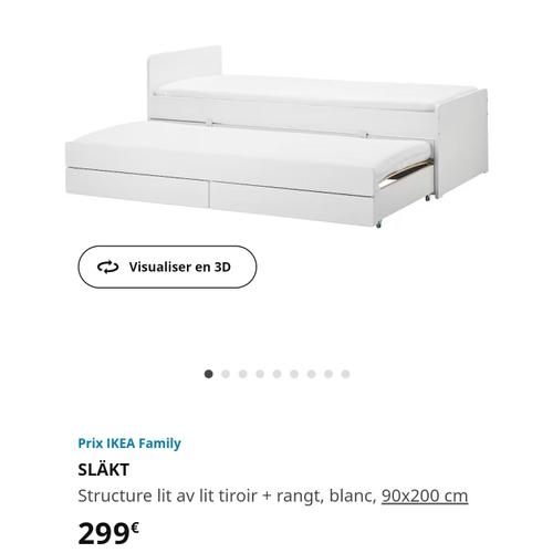 Lit Ikea 90x200. Avec Lit Tiroir Et Tiroirs De Rangement. Tres Bon Etat