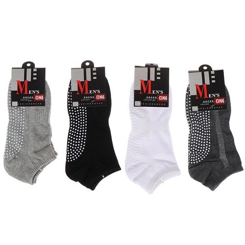 Chaussettes De Sol Antidérapantes En Coton Pour Hommes, 1 Paire, Avec Poignées, Antidérapantes, Respirantes, Pour Pilates, Fitness, Taille 39-44