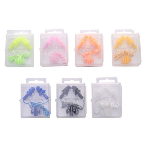 1 Ensemble De Bouchons D'oreille De Natation, Étui De Protection Contre L'eau, Clip De Nez, Bouchon D'oreille Étanche En Silicone Souple, Fournitures De Plongée