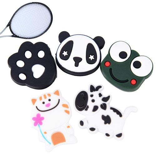 Amortisseur De Raquette De Tennis Anti-Vibration, 1 Pièce, Amortisseurs De Chocs Animaux De Dessin Animé À Motifs Multiples, Amortisseurs De Vibrations Souples Et Durables