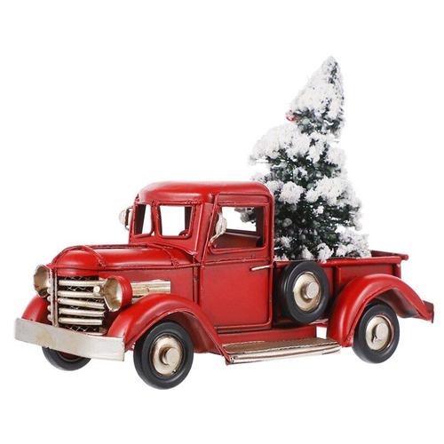 Décorations De Noël Vintage, Ornements De Camion En Étain, Modèle De Pick-Up Et Décoration D'arbre De Noël