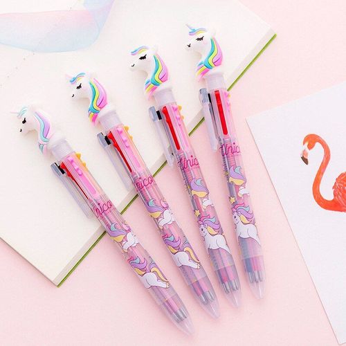 Stylo À Bille Licorne 6 En 1 Couleurs, Papeterie En Gel Mignon Kawaii, Fournitures De Bureau Et Scolaires, Cadeau