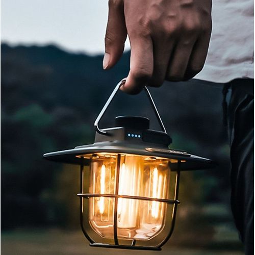 Lanterne Tempête Vintage,Lampe Led Portable Rechargeable,Lampe De Electriques,Luminosité Réglable Pour Maison Camping