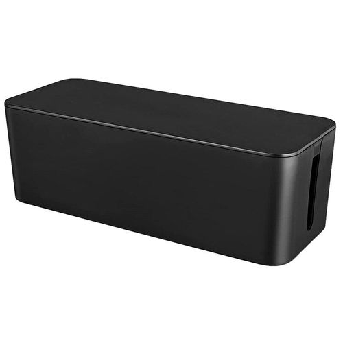 Boîte de gestion des câbles, boîte de rangement des fils, utilisée pour cacher la barre d'alimentation, adaptée à la maison/au bureau (noir)
