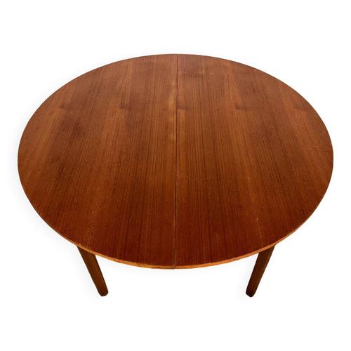 Table Ronde Scandinave Pieds Fuseau Vintage Des Annes 1950 1960 Bois
