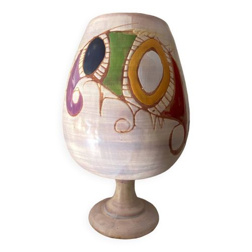 Grande coupe Vase Vallauris genre MarieChristrine TREINEN rose