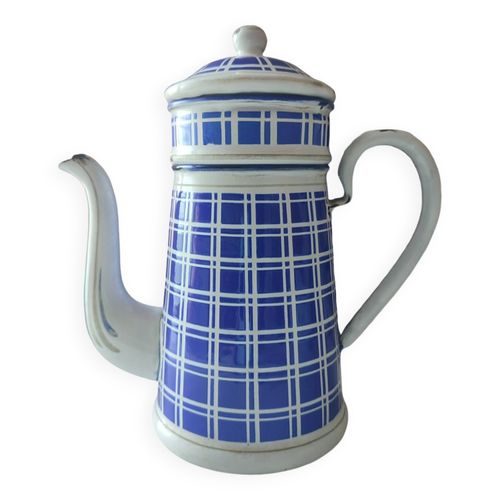Cafetire Ancienne Bb Frres Tle Maille  Modle Damier Bleu