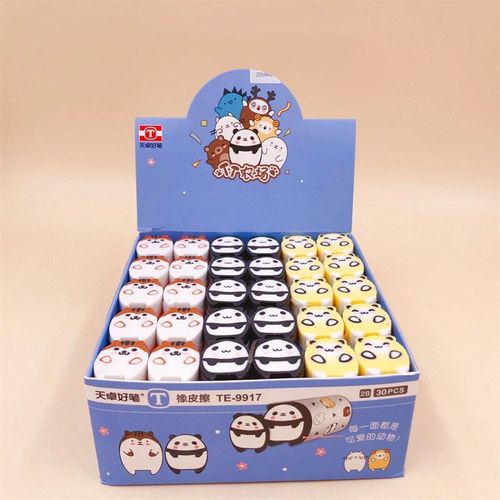 Gommes À Crayon En Caoutchouc Pour Enfants, 30 Pièces/Lot, Gomme À Trancher, Dessin, Dessin, Chat, Ours, Kawaii, Papeterie Cadeau