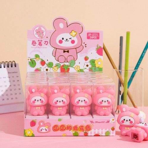 Taille-Crayon Lapin Mignon 24 Pièces/Lot, Kawaii, Mini Ours, Raboteuse, Papeterie Créative, Cadeau De Promotion, Fournitures Scolaires Et De Bureau
