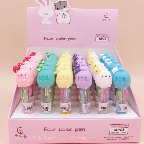 Mini Lapin Molang 4 Couleurs, 36 Pièces/Lot, Stylo À Bille Mignon Boule De Fruits, Fournitures D'écriture Scolaires Et De Bureau, Papeterie Cadeau