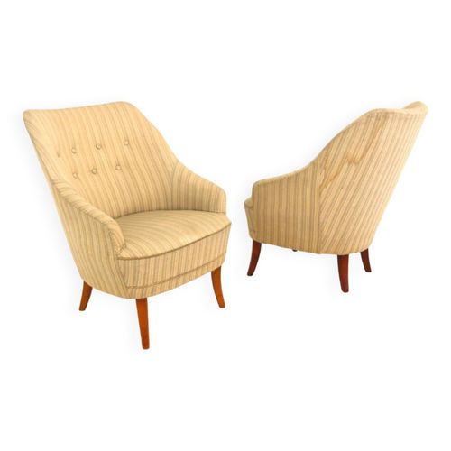 Set De 2 Fauteuils Scandinave Sude 1940 Beige