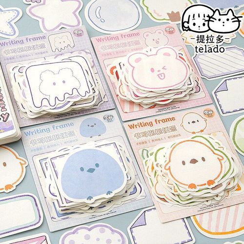 Bloc-Notes Créatif Lapin Animal, Étiquette Autocollante Mignon, Signet, Papeterie, Vente En Gros, 12 Paquets/Lot, Fournitures Scolaires