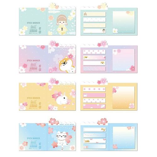 Bloc-Notes Avec Chat, Chat, Cerise, Chien, Étiquette Autocollante, Marque-Page, Papeterie Mignon N Times, Fournitures Scolaires, 20 Pièces/Lot