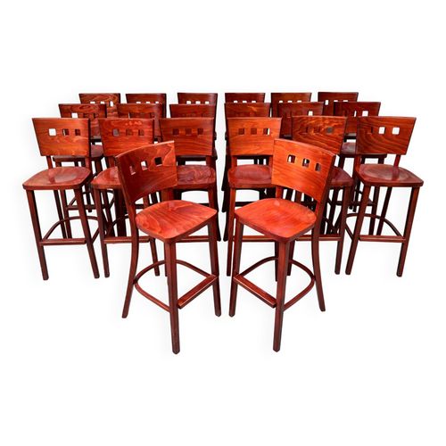 Srie De 20 Tabourets De Bar 1980 Bistrot Vintage Bois