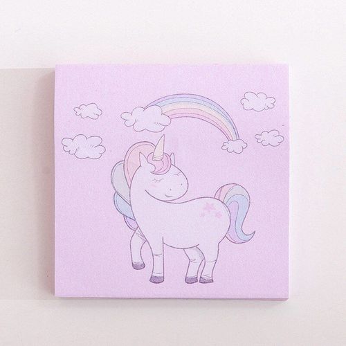Bloc-Notes Autocollant Licorne Rose Mignon Kawaii, Bloc-Notes, Papeterie Scolaire Et De Bureau, Autocollants Pour Notebook, Décoration Arc-En-Ciel