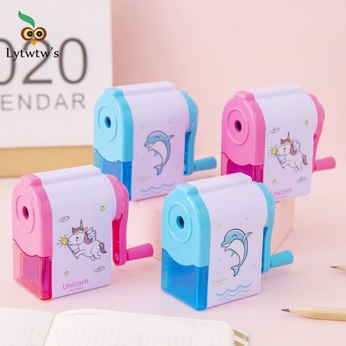 Taille-Crayon Mécanique Avec Motif De Licorne Mignonne, De Dauphin, Fournitures Pour Papeterie Créative, Au Bureau, Retour À L'école, 1 Pièce