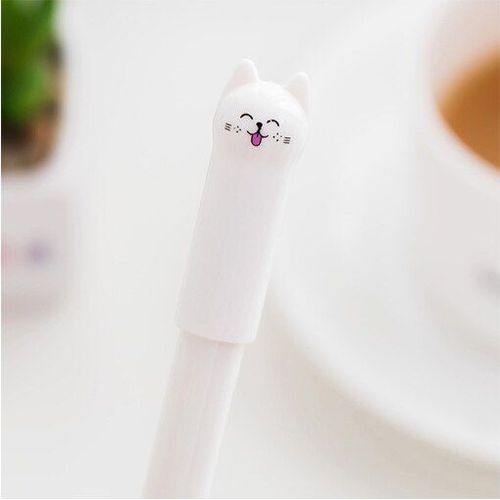 Stylo Gel Chat Mignon En Plastique, 4 Pièces, Fournitures Scolaires Et De Bureau, Poignées De Papeterie, Cadeau Créatif