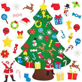 Arbre De Noël En Feutre Pour Enfants En Bas Âge, Bricolage Pour Mur De Noël, Décoration De Porte De Maison