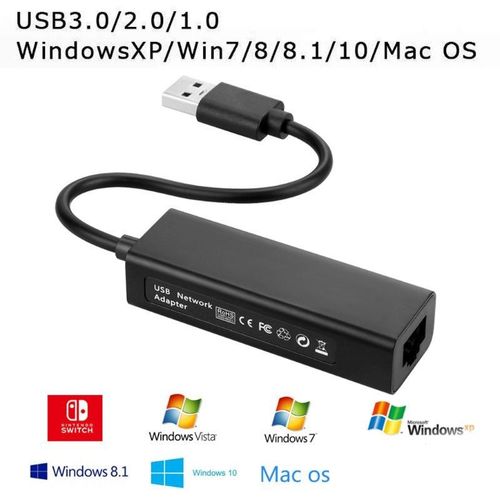 Carte Réseau Ethernet Usb 100, 3.0 Mb/S, Adaptateur Pour Nintendo Switch, Wii, Wiiu, Lan