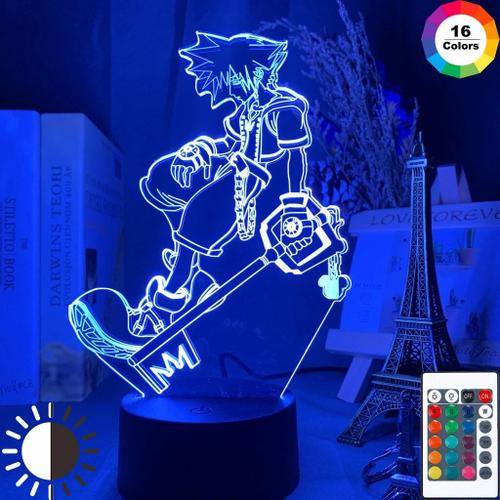 Lampe Led À Couleur Changeante Avec Keyblade Sora Game Kingdom Hearts, Luminaire Décoratif D'intérieur, Idéal Pour La Chambre D'un Enfant