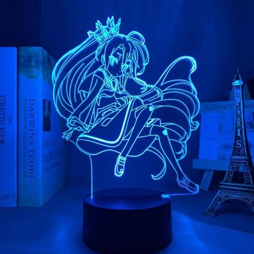 Lampe Led 3d, Anime No Game No Life, Luminaire Décoratif D'intérieur, Idéal Pour Une Chambre À Coucher, Cadeau D'anniversaire