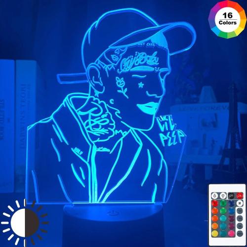 Lampe Led 3d Colorée Du Rappeur Américain Lil Peep, Veilleuse Pour La Décoration De La Maison, Cadeau Pour Les Fans, Livraison Directe