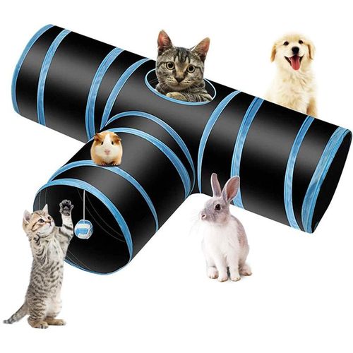 Tunnel Chat Jeu Chat,Pliable Jouet Pour Les Chats Lapins, Chiens, Animaux De Compagnie, Avec Jouet Pour Chat Canne A Peche