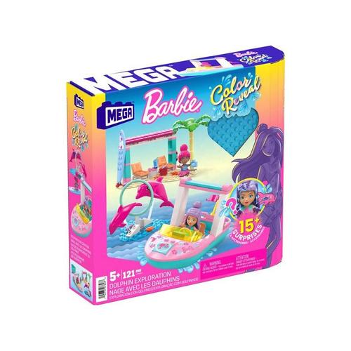 Jeu De Construction Mega Bloks Mega Construx Barbie Color Reveal Nage Avec Les Dauphins