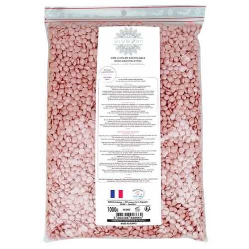 Vivezen - Gouttelettes, Perles De Cire À Épiler Pelable Et Recyclable - 100% Fait En France - Rose