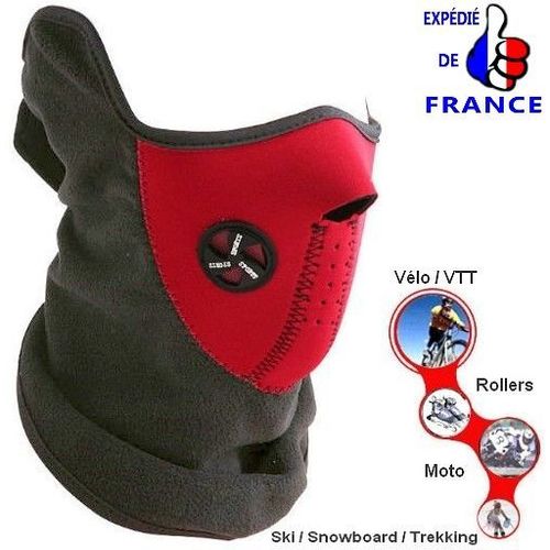Masque Facial / Protection Visage (Néoprène) Et Cou + Oreilles (Polaire) - Idéale Pour : Ski / Snowboard / Vélo / Moto / Roller / Trekking / Randonnée / Airsoft / Etc...