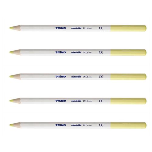 Primo Lot De 5 Crayons De Couleur Laqué Qualité Supérieure Minabella Mine 3,8mm Jaune Indien