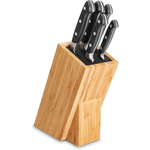 TB Groupe - Bloc de 5 Couteaux Forgés, Collection Georges - 1 Couteau d'Office + 1 Couteau à Steak + 1 Couteau de Cuisine + 1 Couteau Santoku + 1 Couteau à Pain - Lame Acier Inox, Manche en POM