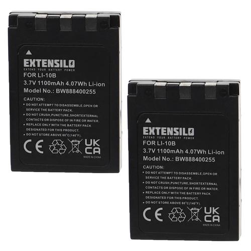 EXTENSILO 2x Batterie compatible avec Olympus Camedia X-3, X-500 appareil photo, reflex numérique (1100mAh, 3,7V, Li-ion)