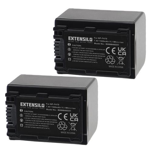 EXTENSILO 2x Batterie compatible avec Sony HDR-HC7, HDR-HC9/E, HDR-HC9, HDR-HC5E, HDR-HC7E appareil photo, reflex numérique (1500mAh, 7,4V, Li-ion)