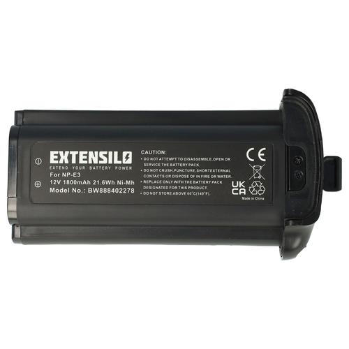 EXTENSILO Batterie remplacement pour Canon 7084A001, 7084A002, NP-E3 pour appareil photo, reflex numérique (1800mAh, 12V, NiMH)