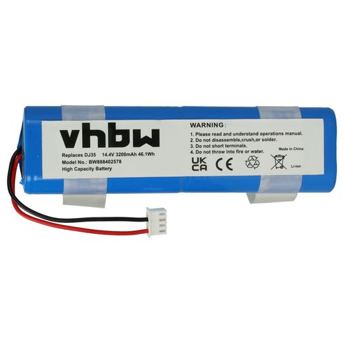 vhbw Batterie compatible avec Ecovacs Deebot Ozmo Slim 10 DK36, DN520, DN55 robot électroménager (3200mAh, 14,4V, Li-ion)