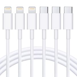 Cable USB C vers Lightning 1.8M Lot de 3 MFi Certifié iPhone Charge Rapide Cable USB C Charge pour iPhone 14 13 13PRO 12 12 PRO Max 12 Mini 11 11PRO XS XR X 8 8Plus iPad Blanc