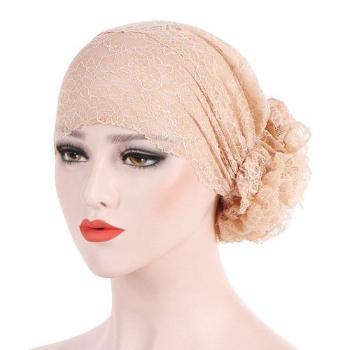 Bonnet En Dentelle Élastique De Haute Qualité Pour Femmes, Chapeau Indien, À Volants, Musulman, Chimio, Cancer, Foulard, Turban Floral