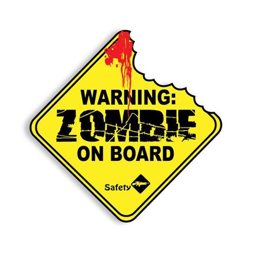 Autocollants De Zombie À Bord, Étiquette D'avertissement Drôle, Rétro Réfléchissant, Pour Fenêtre De Voiture, 13cm