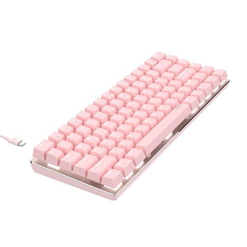 Clavier mécanique de jeu rose avec rétro éclairage blanc, USB type c, 82 touches, pour ordinateur de bureau, Windows XP/Win7/8 IOS