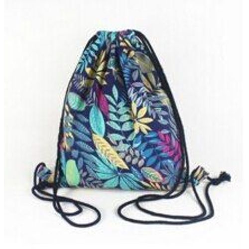 Sac À Dos À Cordon Pour Femmes, 1 Pièce, Sac À Dos D'été À Motif De Feuilles, Sacs À Bandoulière Oxford String, Sac D'école Vintage Pour Étudiant