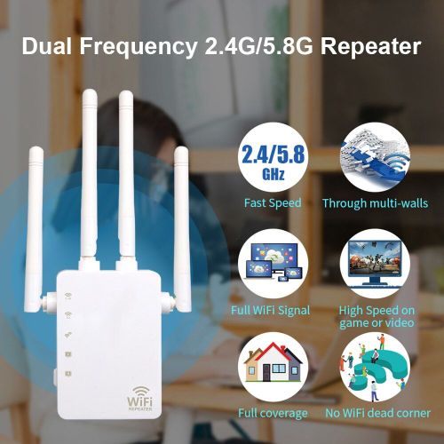 Répéteur Wi fi sans fil 5G, 2.4 ghz, routeur, amplificateur de Signal domestique pour l'extension de longue portée de l'internet