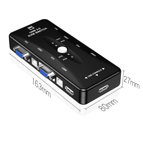 Boîtier de commutation KVM compatible HDMI, 4 Ports USB, Protection de l'environnement et durabilité, séparateur de commutateur VGA 4K 1080P