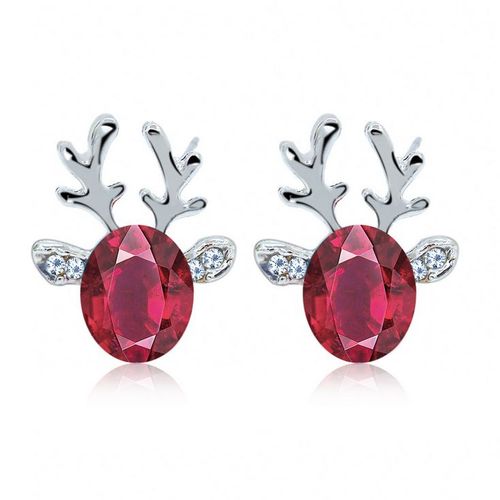 Boucles D'oreilles Renne En Argent Pour Noël - Argent / Mûrier