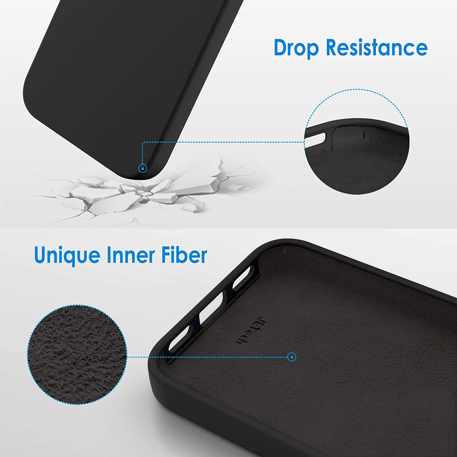 Jetech Coque En Silicone Pour Iphone 12/12 Pro 6,1 Pouces, ... - 6