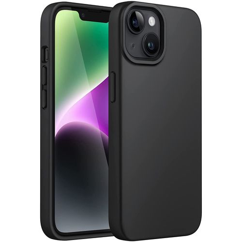 Jetech Coque Silicone Pour Iphone 14 Plus 6,7 Pouces, Protection Complète Du Corps Au Toucher Soyeux, Étui Housse Anti-Chocs Doublure Douce En Tissu Microfibre (Noir)