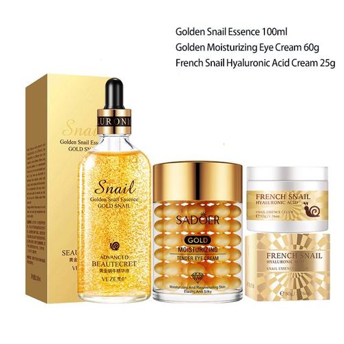 Ensemble De Soins De La Peau 3 - Ensemble De Soins Pour La Peau À L'acide Hyaluronique, Sérum Pour Le Visage, Crème Hydratante Pour Le Visage, Anti-Cernes, Raffermissant 4d, Produits Pour Les Yeux 